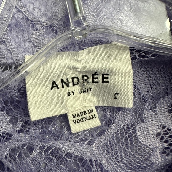 Andree by Unit Women Coquette Sheer Lace Top Size S Purple Victorian Cottagecore - Picture 3 of 8